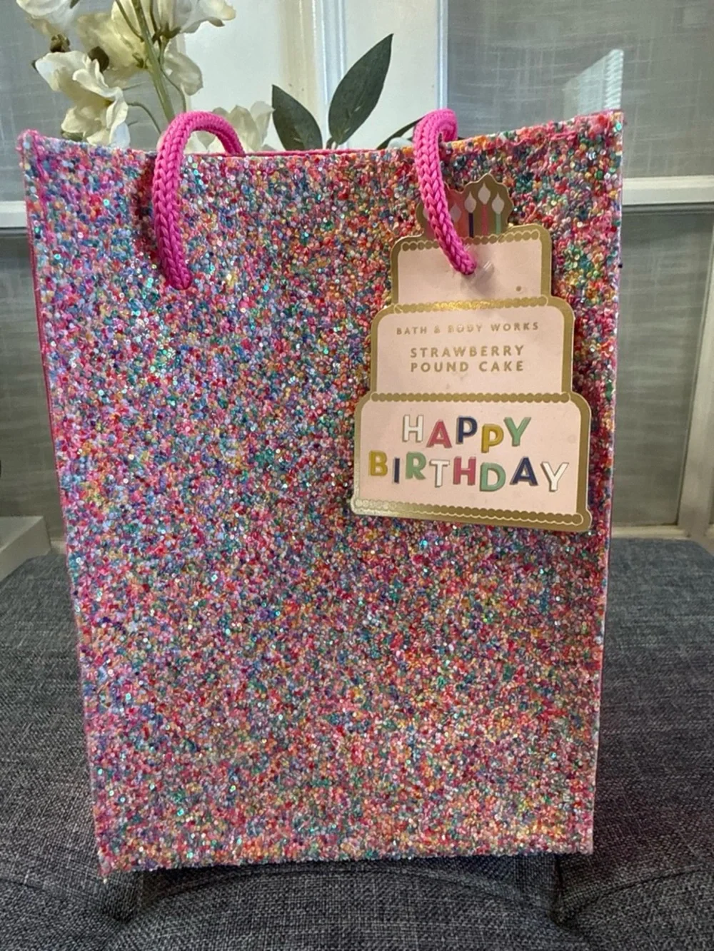 Bath & Body Works Multicolor Glitter 'Happy Birthday' Gift Bag